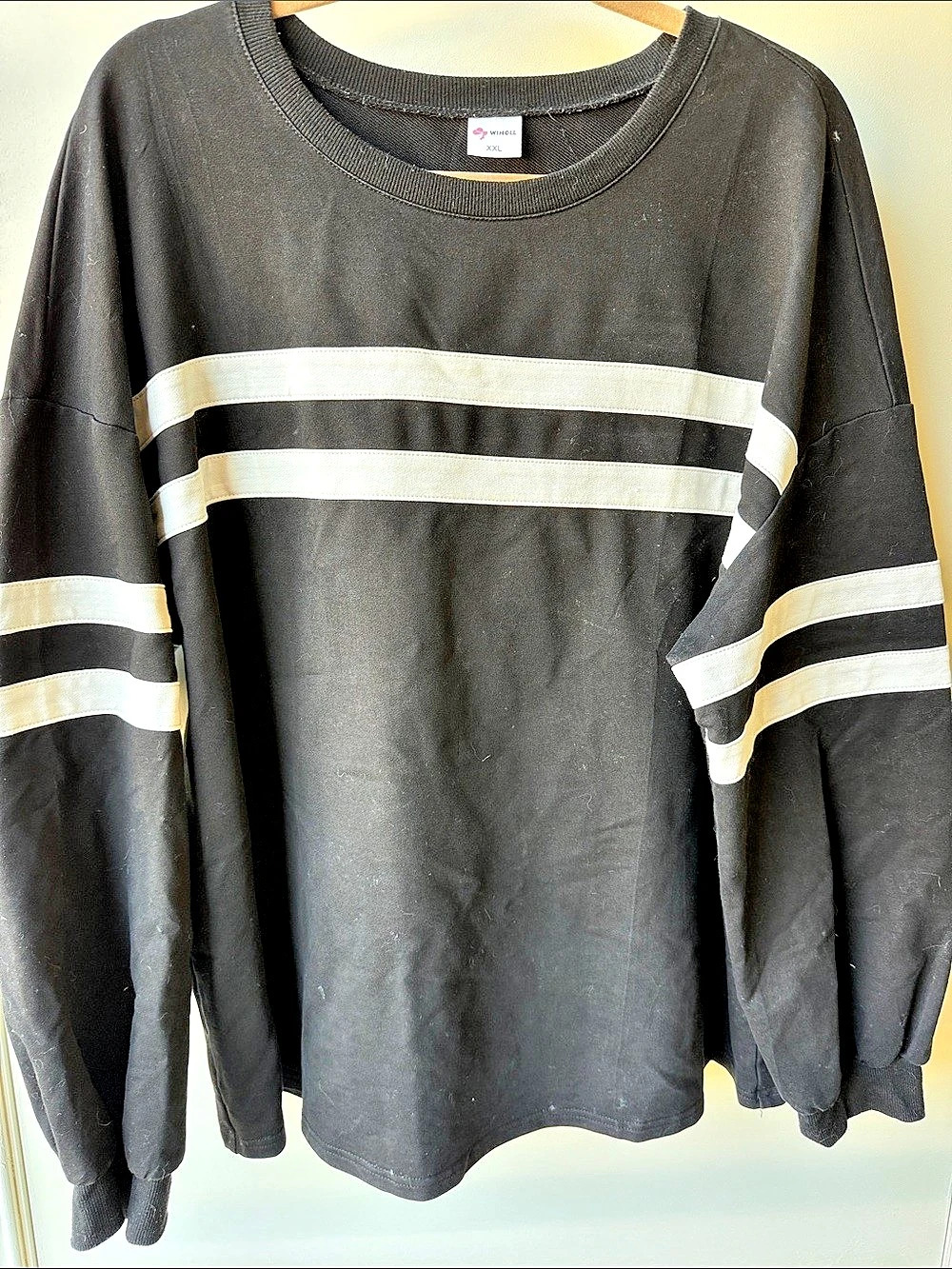 WINDLL Women's Color Block Sweatshirt XXL Black & White